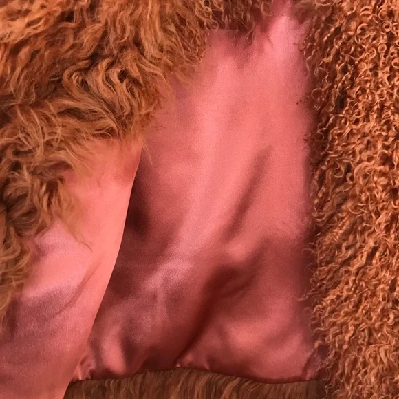 100% Mongolion Curly Fur Short Coat BNWT - Picture 4 of 6